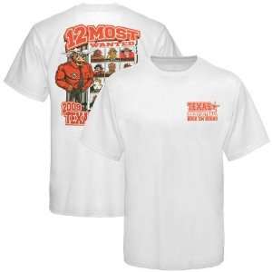 Texas Longhorns White Most Wanted 2009 Football Schedule T 