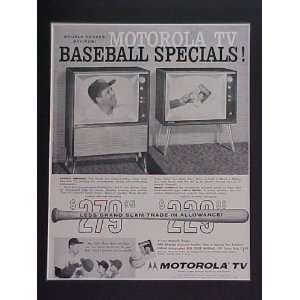 Bob Feller Cleveland Indians 1957 Motorola TV Advertisement Bulletin 
