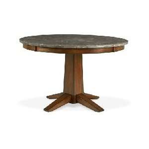    Pedestal Dining Table Marble Top Antique Cherry Furniture & Decor