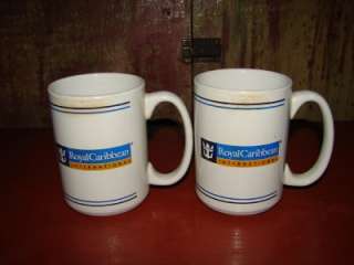 Vintage Two ~Royal Carribean~Explorer Of The Seas Glass Coffee Mugs 