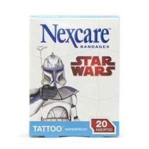  Nexcare Tattoo Kids Waterproof Bandages Star Wars Assorted 