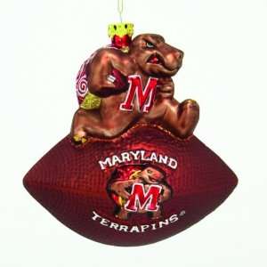  5 NCAA Maryland Terrapins Mascot Football Glass Christmas 