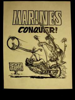 VTG RARE ED BIG DADDY ROTH PAPER PRINT FINK MONSTER MARINES CONQUER 