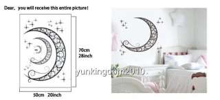 70*50cm REMOVABLE Moon and Stars Beautiful wall decor WALL Sticker 