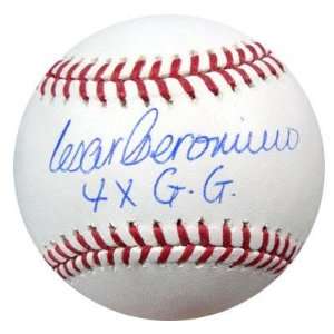  Cesar Geronimo Signed Baseball   4X GG PSA DNA 