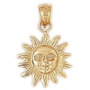  14kt Yellow Gold Sun Pendant Jewelry
