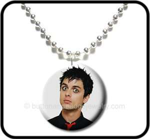 GREEN DAY* Billie Joe Armstrong Photo Button NECKLACE  