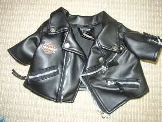 Build A Bear Harley Davidson Jacket Jean Overalls Black  