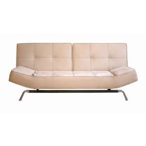  Beige Micro Fiber Convertible Sofa