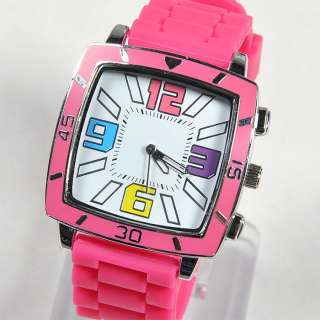 Fashion New Pink Quartz Strap Wrist Watch For Teenagers  