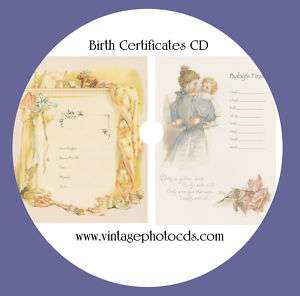 Victorian Baby Birth Certificates ~ CD YouPrint  
