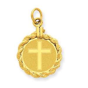  14k Yellow Gold Eternal Life Cross Pendant Jewelry