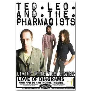 Ted Leo and the Pharmacists Poster   Rs Concert Flyer   Living with 