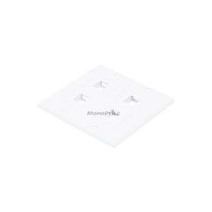    Branded 2 Gang Wall Plate for Keystone, 4 Hole   White Electronics