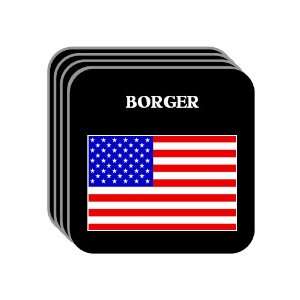  US Flag   Borger, Texas (TX) Set of 4 Mini Mousepad 