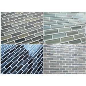   Painted Glass Mosaic Subway Tiles   Includes 4 Cool Neutral Samples