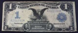 1899 LARGE BLACK EAGLE SILVER CERTIFICATE BILL RARE CURRENCY NOTE 