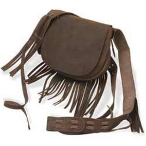 FRINGED BLACK POWDER BAG   LEATHER KIT by TANDY 031359507483  