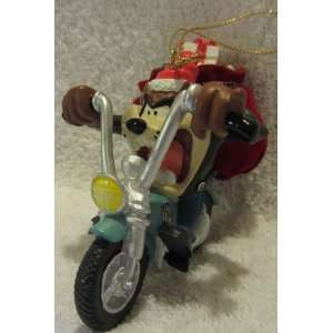  TAZ on Motorcycle with Sack of Christmas Presents Ornament 