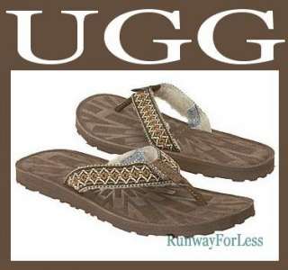 UGG Australia Tasmania Braid Brown Chocolate Sandals Flip Flop 5 