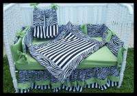 NEW baby crib bedding set black ZEBRA STRIPES fabrics  