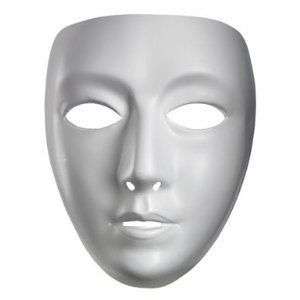 Blank White Face Mask   NEW  