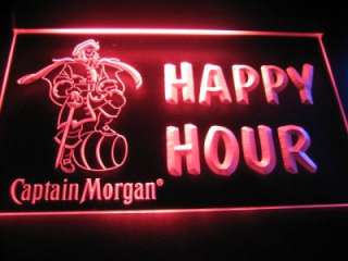Happy Hour Captain Morgan Beer Bar Light Sign Neon B505  