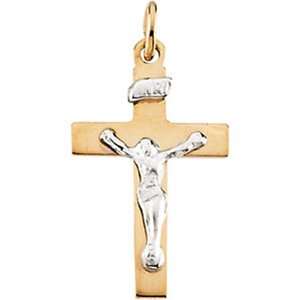  Tasteful Crucifix Pendant In 14K Yellow Gold GEMaffair 