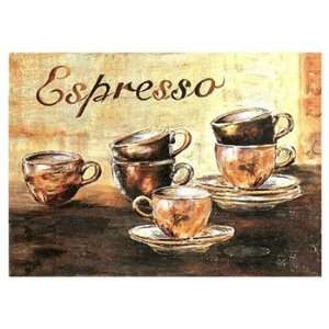  Espressos 6 Tasses   Poster by Clauva (16 x 12)
