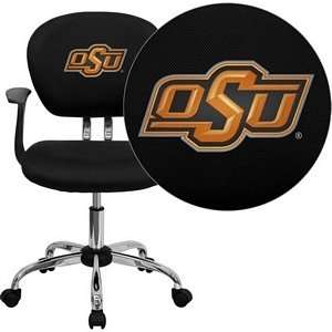   State University Cowboys Embroidered Black Mesh Task Chair with Arms