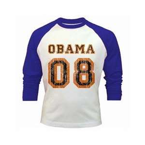  blue or black Obama Team Vintage Orange Raglan Baseball 