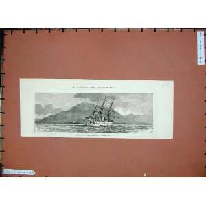   1884 H.M.S Euphrates Ship Shore Tarifa Bay Sea Print