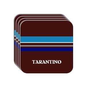 Personal Name Gift   TARANTINO Set of 4 Mini Mousepad Coasters (blue 