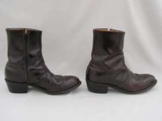   Boots Mason Leather Short Cowboy Zippers High Ankle Cordovan Ox Blood