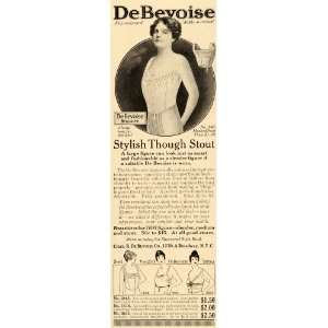  1914 Ad DeBevoise Brassiere Corset Undergarment Stout 