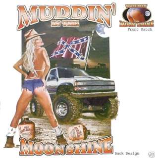 MUDDIN IN THE MOONSHINE, Dixie, New Lt. Gray T shirt  