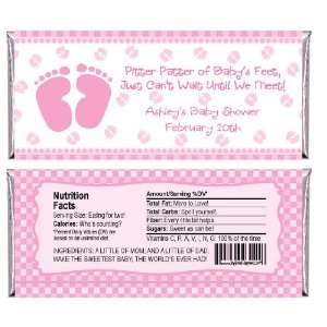   Feet Pink   Personalized Candy Bar Wrapper Baby Shower Favors Baby