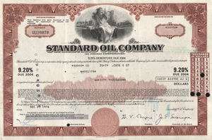 Standard Oil Company  stock certificate bond share  