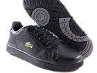 New Lacoste Carnaby SCL Black Patent Leather/Gray Casual Tennis Men 