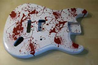 Blood Spatter Guitar Body + Neck Fender Stratocaster Project Kit 