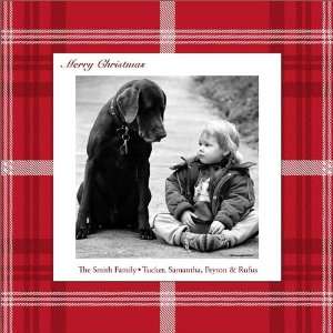  Red Plaid Photo Card   100 Cards