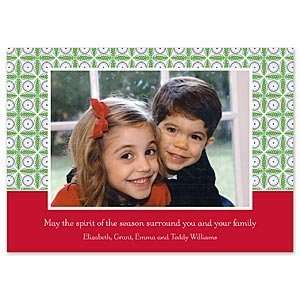   Holiday Photo Card   Tile Red and Green