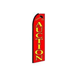 Auction (Red/Yellow) Feather Banner Flag (11.5 x 3 Feet)