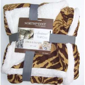   Safari Animal Blanket, BROWN Tiger Print (50 x 60 Inches) Home