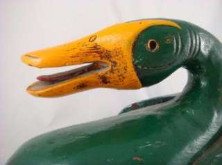 Antique Wooden Hand Carved and Painted Duck D. Probst  