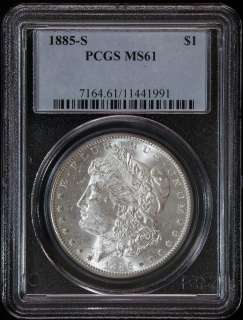 1885 S Morgan Silver Dollar PCGS MS61  