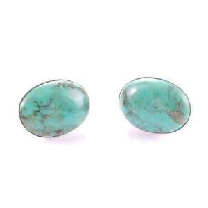  Hanfords of London Turquoise and Silver Handmade Stud 