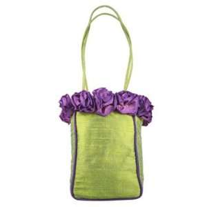 Fig Silk Handbag with Clematis Ribbon Flowers  Kitchen 