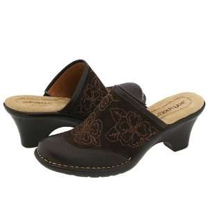  Softspots Soft Spots Dia Dark Brown Clogs 6M Embroidered 