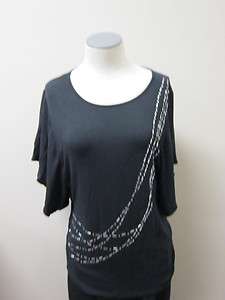by Marc Bouwer Knit Top with Embellishment Black S NWOT  